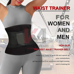 Womens Neoprene Waist Trimmer Belt Zip Closure Adjustable Double Straps Sweat Enhancing Waist Trainer for Tummy Control Back - Product Image 2