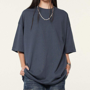 T-shirt ample uni lavande pour homme, été, coupe ample, manches courtes, coton, streetwear - Product Image 2