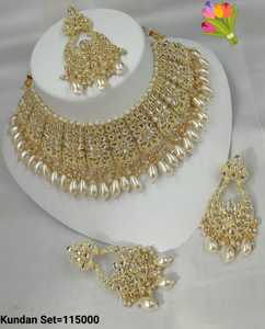 Indian Traditional Kundan Gold Plated Jewellery Set and Copper Necklace Set for Women and Girls Indian <b>Accessories</b> Jewlery Women - Product Image 4