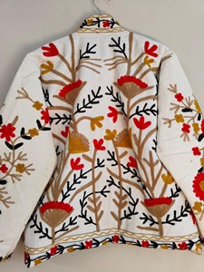 Veste en coton brodée de style chinois, col mandarin, manches longues, motif floral, grande taille, vêtements d'extérieur pour femmes, vêtements d'automne pour adultes - Product Image 4
