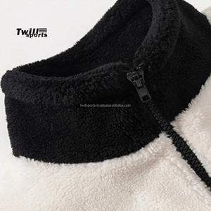 Clothing Manufacturer Custom Embroidery Full Zip up Outdoor Men Premium Sherpa <b>Fleece</b> <b>Jacket</b> 2024 - Product Image 3