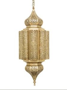 Heavy duty metal <b>Moroccan</b> <b>lantern</b> with a charming rustic aesthetic and traditional Moorish detailing for decor - Product Image 4