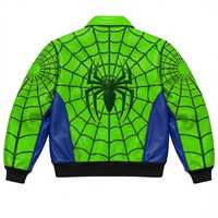 Blouson d'hiver en cuir véritable Spider-Man pour homme, logo sur le devant, col montant, style décontracté, séchage rapide, respirant