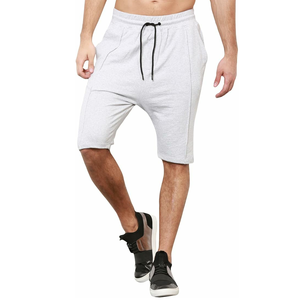 Short de sport pour homme en coton non tissé respirant à 100%, personnalisé, à entrejambe tombant, uni blanc, style streetwear, anti-froissement - Product Image 1