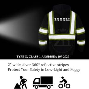 เสื้อฮู้ดกันหนาวมีฮู้ดสำหรับทำงานป้องกันความปลอดภัยสะท้อนแสงกันน้ำมีคุณภาพจัมเปอร์สะท้อนแสงมีสไตล์สตรีทแวร์ - Product Image 6