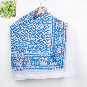 Handmade Luxury Adult Summer Cotton <b>Sarong</b> Designer India Fish Block Printed Traditional Scarf Shawl-Wholesale - Product Image 4