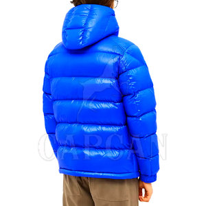 Veste d'hiver matelassée à capuche 100% polyester pour homme, style personnalisé, col montant, imperméable, respirante, doublure polaire, logo personnalisé - Product Image 3