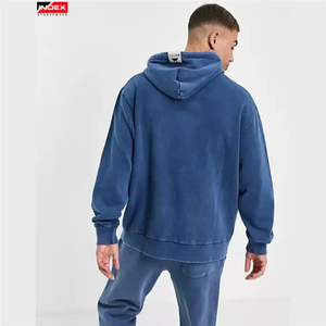 Sudadera con Capucha para Hombre, Color Gris Sólido, 100% Algodón, Felpa Francesa, Estilo Casual para Otoño, Corte Regular, Diseño con Bolsillos - Product Image 3