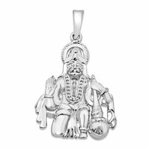 Colgante Zarkan Hanuman Ji con Cadena, Plata 925, Bañado en Oro Rosa y Rodio, Joyería Religiosa de la India - Product Image 3