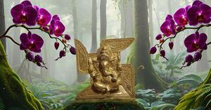 Statue murale en laiton Ganesha idole en laiton pour décoration murale décor de porte ou cadeau pour quelqu'un - Product Image 5