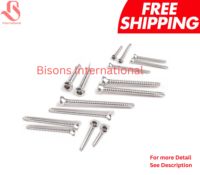 BISONS Kit de Plaques de Blocage LCP en Acier Inoxydable Vétérinaire Réutilisables de Haute Qualité 3,5 mm, 6 Pièces + 46 Vis, Orthopédie Canine Personnalisée
