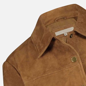 Camisa de gamuza hecha a mano para mujer hecha en fábrica Camisa de estilo de cuero suave al tacto con cintura y cuello ajustables - Product Image 6