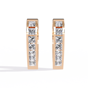 Boucles d'oreilles en or 18 carats brillantes avec diamant de laboratoire, boucles d'oreilles de qualité supérieure - Product Image 2