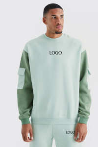 Conjunto Deportivo Unisex con Logotipo Personalizado, 100% Algodón Grueso, Nuevo Diseño, Sudadera con Cuello Redondo y Pantalones Cargo para Invierno, Ropa Estampada - Product Image 2