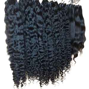 Extensiones de cabello humano Remy rizado Natural de onda del templo indio fábrica del sur de la India trama plana precios al por mayor baratos - Product Image 3