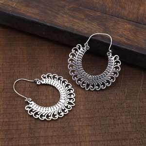 2024 nouveauté boucles d'oreilles en argent Sterling fin avec fleur et Mandala Design accessoires de mode à la mode pour femmes filles - Product Image 5
