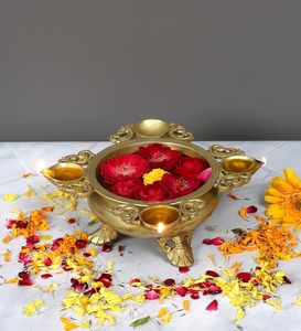 Bol en laiton poli de luxe bol de service de fruits en métal décoratif idéal pour la table à la maison et la décoration de fête - Product Image 3