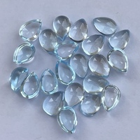 6mm 8mm 10mm natürlicher himmelblauer Topas Glatte Birne Lose Cabochon Halbe del steine Edelsteine Ring Schmuck herstellung Einstellung DIY Alibaba
