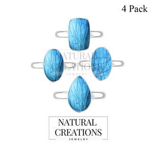 Bague de fiançailles unisexe en argent sterling 925, finition haut de gamme, sertie de labradorite naturelle, forme poire ovale, style classique, positif - Product Image 2