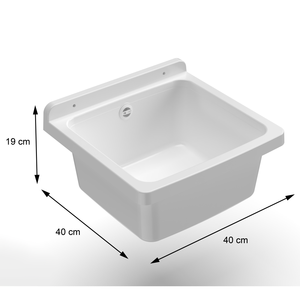Lavabo da Esterno a Parete 40x40x19 Arredo per Giardino o Patio - Product Image 3