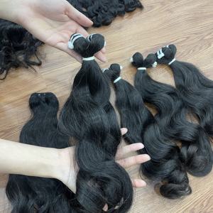 Extensiones de Cabello Natural Vietnamita de Lujo REAL, Textura Ondulada, Trama Doble a Máquina, Color Negro Natural, Listas para Enviar - Product Image 1