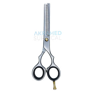 Professional High Quality Black Hair Cutting <b>Scissors</b> Stainless Steel Blade with Steel Handle Straight Beauty Tool for Salon Use - Product Image 2
