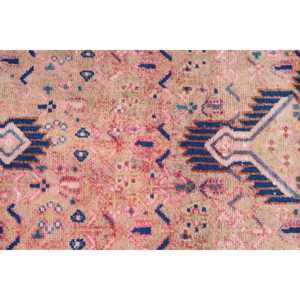 Alfombra Turca Vintage de 2.5x9.4 pies, Alfombra Floral Azul y Rosa - Product Image 5