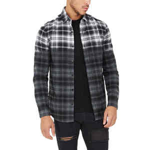 Camisa de Franela Ligera de Manga Larga Personalizada al por Mayor para Hombre, Antiarrugas, Transpirable, Ecológica, Moda Urbana, 100% Algodón - Product Image 4