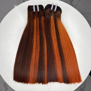 Venta al por mayor Remy Hair Virgin Donor Piano Color Shades Double Bone Straight Bundles Frontal Extensiones de cabello humano vietnamita - Product Image 5