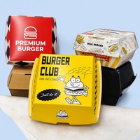 Boîtes à hamburger écologiques personnalisées avec logo, emballage pour restauration rapide, boîtes à sandwichs de poulet frit résistantes à la graisse, boîtes à emporter imprimées