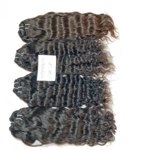 Extensions de cheveux humains indiens vierges non traités Alignés sur les cuticules bon marché Paquets de vagues profondes en vrac Boucles ondulées naturelles Aucun produit chimique - Product Image 6