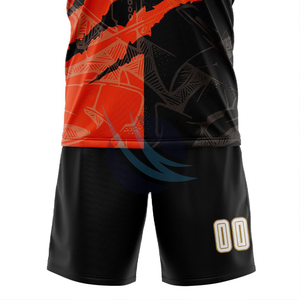 Maillots de football respirants panneaux de maille ensemble d'uniformes de Football d'équipe tissu antibactérien à séchage rapide impression numérique tissu personnalisé - Product Image 2