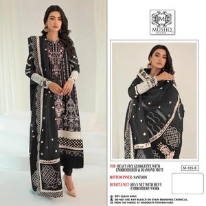 เสื้อผ้าปากีสถานแบบอินเดียปักลายผ้าจอร์เจียแบบหนักผ้าทอสไตล์โมเดิร์นสไตล์อินเดีย salwar kameez - Product Image 5