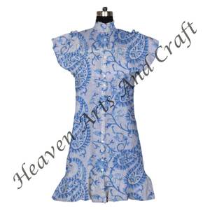 2025 femmes coton bohème imprimé robe bloc imprimé robe haut taille libre Style doux pour la plage - Product Image 2