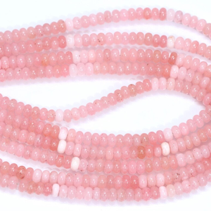 Hermosas Cuentas de Cuarzo Rosa Musgo en Forma de Rondelle, Cuentas de Piedras Preciosas de Cuarzo Rosa Lisas de 7-8 mm, Cuentas de Calidad AAA - Product Image 2