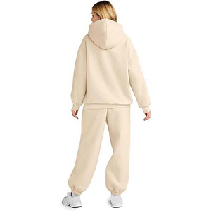 Ensemble de sport pour femme, deux pièces, survêtement pour femme, haut zippé, ensemble à cordon de serrage, vêtements d'entraînement et de jogging - Product Image 3