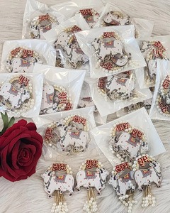 MDF Pichwai Lits Vache Tenture Murale pour Temple Décoration Décorative Shubh Labh Paire pour Porte Latérale Guirlandes Suspendues - Product Image 5