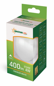 Lámpara LED estándar, cristal transparente, E27, 3,8W, 3000K, 806Lm, clase energética A, con 5 años de garantía (Spectrum WOJ+14639) - Product Image 1
