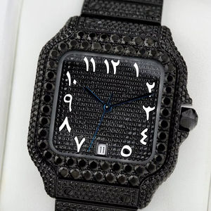 41mm Luxury Business Modern Stainless Steel Iced Square Dial Hip Hop Moissanite Diamond <b>Watch</b> SWISS for Movement Handmade <b>Work</b> - Product Image 1