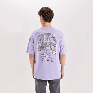 Vente flash T-shirt homme 100% coton de haute qualité personnalisé uni à motif gaufré à manches courtes - Product Image 3