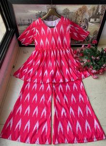 Designer New Coord Set Top en coton mousseline lourde imprimée de bonne qualité avec plazzo en mousseline de coton imprimé (entièrement cousu) - Product Image 5