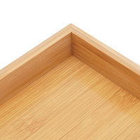 Cortina Juego de bandejas de bambú de 4 piezas Plato de madera natural para cocina Organizador de exhibición de alimentos