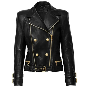 Nouveauté Veste en cuir au design unisexe, veste en cuir personnalisée de haute qualité pour femmes, vente en gros OEM, veste à manches longues de haute qualité pour femmes - Product Image 2