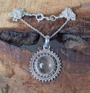 Tendance 925 Sterling Silver Golde Rutile Gemstone Pendentif Bijoux À La Main En Argent Boho Style Pendentif Bijoux pour Femmes - Product Image 5