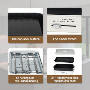 หม้อไฟฟ้าแบบถอดได้ 2 in 1 พร้อมเตาย่างอเนกประสงค์ สำหรับทำบาร์บีคิว ชาบู ชาบู นึ่ง ต้ม ใช้ในบ้าน - Product Image 6