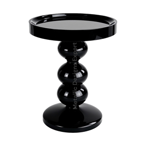 <span class=keywords><strong>Tavolo</strong></span> rotondo in metallo con lacca nera elegante tavolino lucido per case contemporanee - Product Image 3