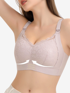 Cao Cấp Của Phụ Nữ Màu Xanh Lá Cây Trà Loạt Điều Dưỡng Áo Ngực Bikini Pantie Set Mở Ren Top Push-up Liền Mạch Rắn Màu Tím Cho Sử Dụng Hàng Ngày - Product Image 2