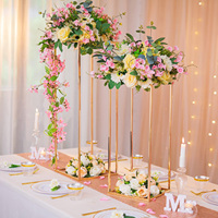 Vente chaude 20/25/30/35cm centres de table en or support de fleurs de table de mariage support de pièce maîtresse en métal pour décor de table de mariage