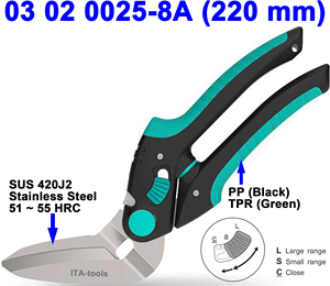 Tijeras multiusos OEM ODM disponibles de 220mm, proveedor de Taiwán con hoja de acero inoxidable y mango fuerte de PP TPR - Product Image 2
