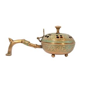 Brûleur d'encens en laiton massif écologique et durable avec base en bois, utilisation religieuse, combustion sécurisée pour les résines naturelles/herbes/cônes - Product Image 2